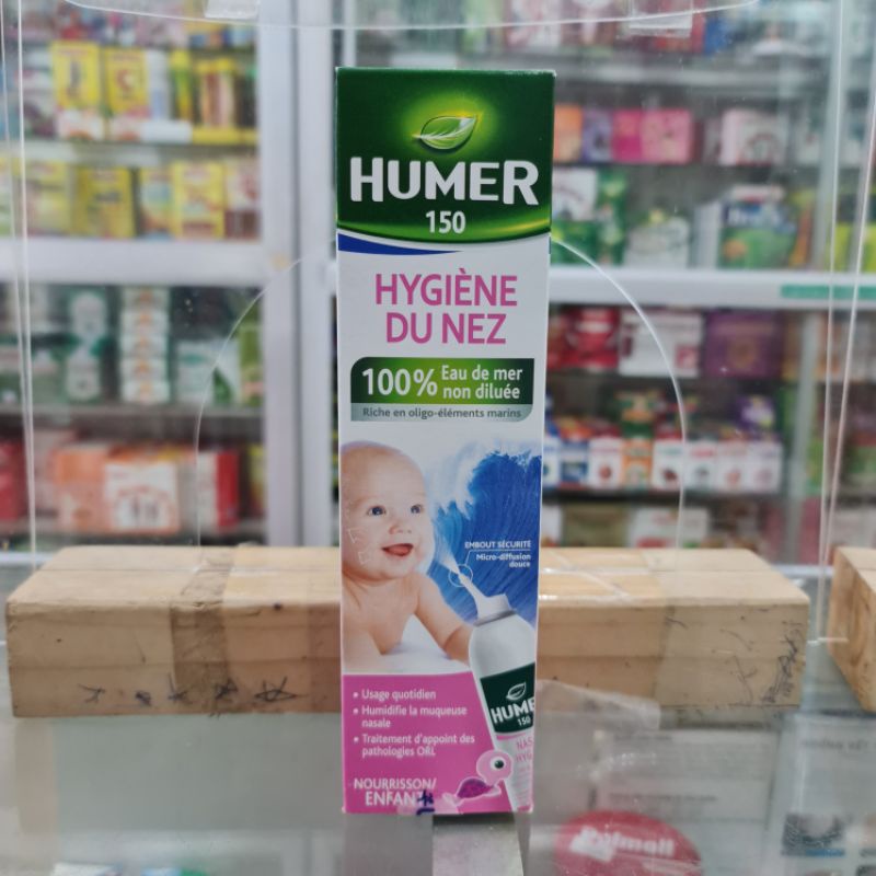 Nước biển xịt mũi Humer ⚡ Nhập khẩu Pháp ⚡ Chai 150ml Cho người lớn và trẻ em