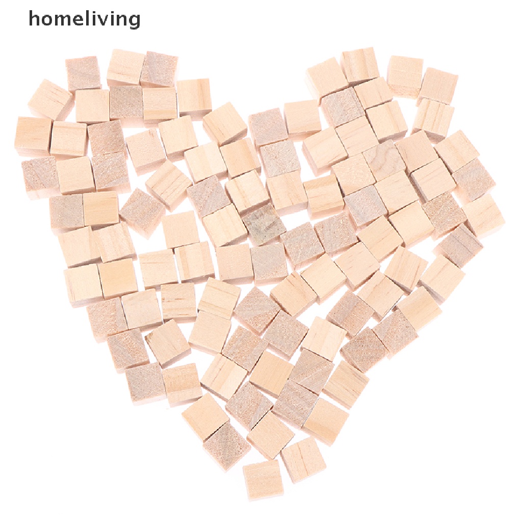 Set 100 Khối Gỗ Vuông Trơn Chưa Hoàn Thành Dùng Làm Đồ Gỗ DIY