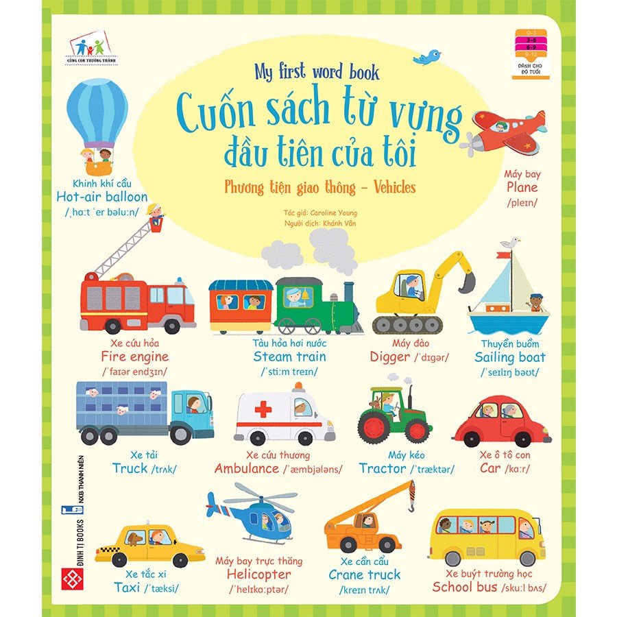 SÁCH - Cuốn sách từ vựng đầu tiên của tôi - My first word book- Phương tiện giao thông - Vehicles