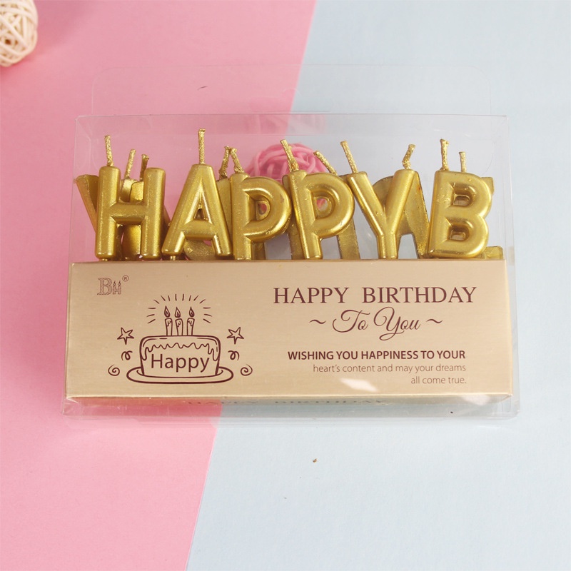 phụ kiện trang trí bánh sinh nhật [FREESHIP] bộ nến chữ happy birthday
