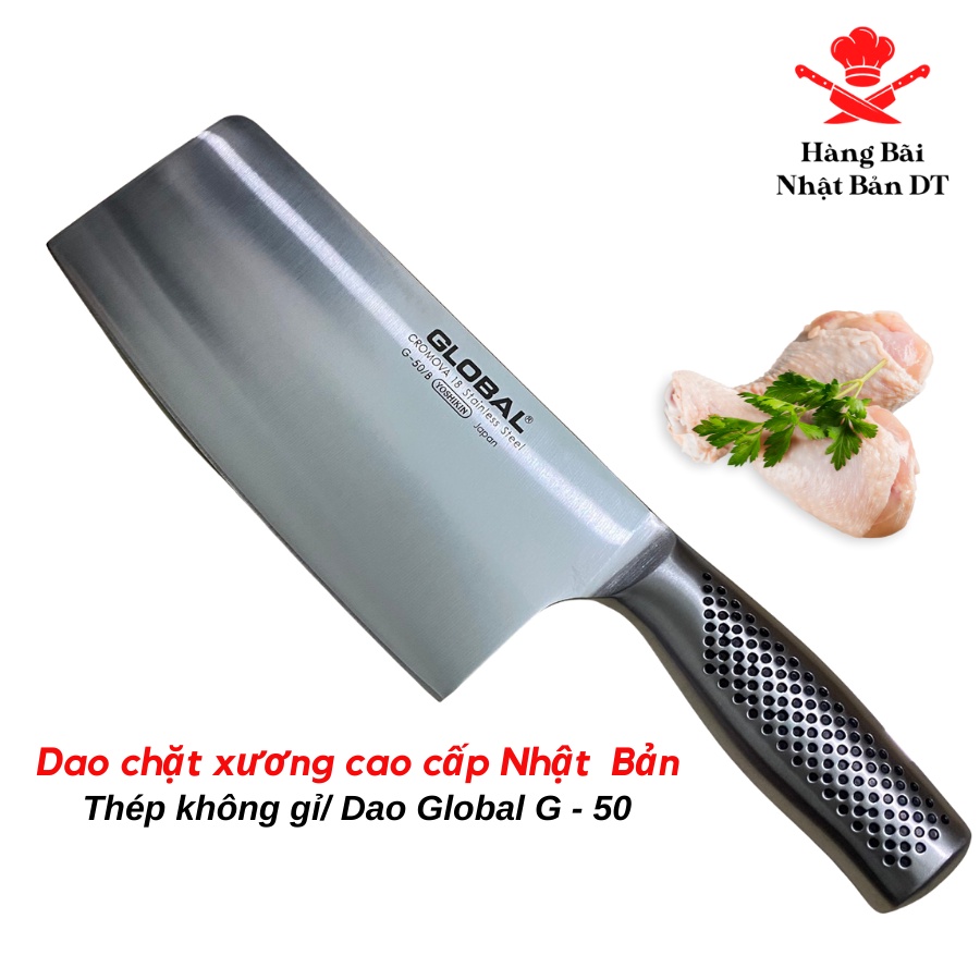 Dao Nhật Chặt Xương Global G - 50 Meat Cleaver - Dao Nhật Bản Cao Cấp  Chất Liệu Thép Không Gỉ