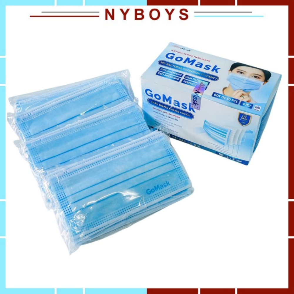 Set 10 cái Khẩu trang y tế 4 lớp kháng khuẩn, không xù lông, chống giọt bắn