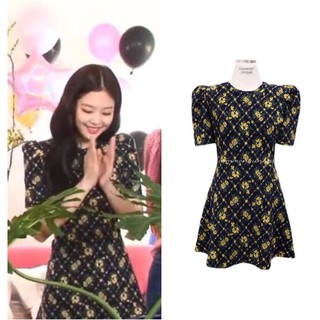 Đầm tay ngắn họa tiết hoa thời trang phong cách Hàn Quốc cho nữ