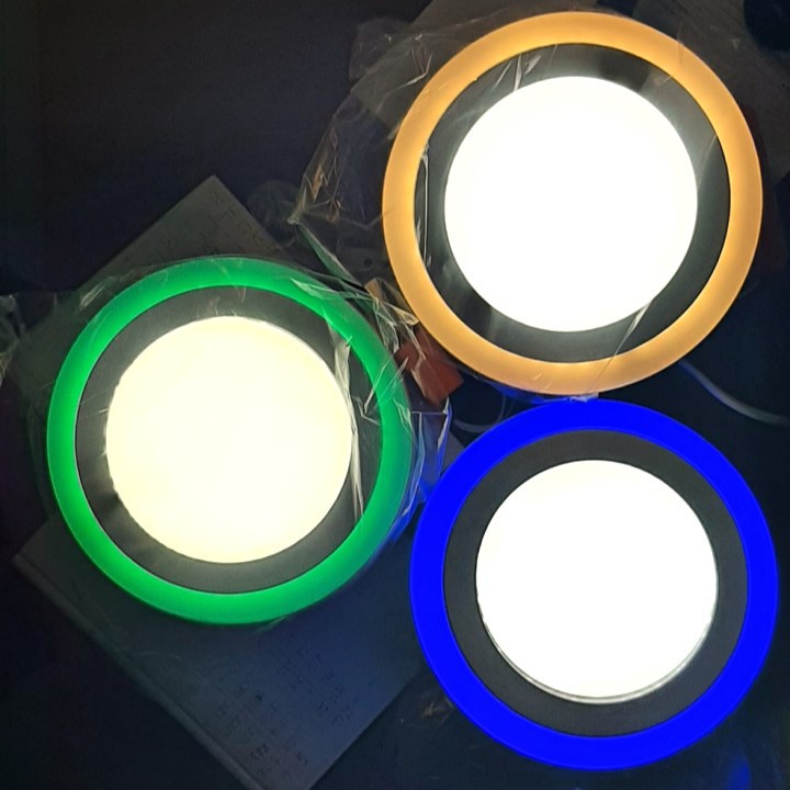 Đèn tròn trang trí đèn ốp tròn lắp nổi trần nhà 18W+6W có 3 chế độ sáng