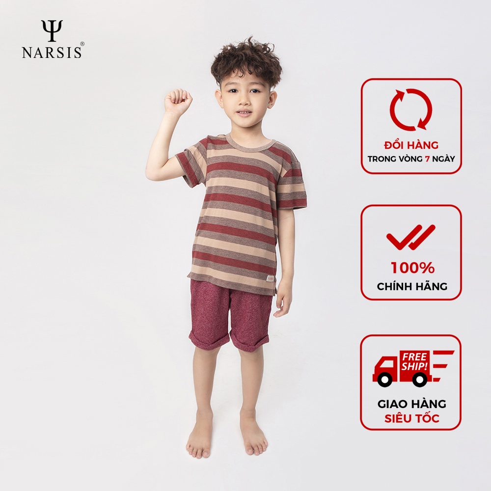 Bộ đồ hè bé trai Narsis KE0004 cổ tròn cộc tay