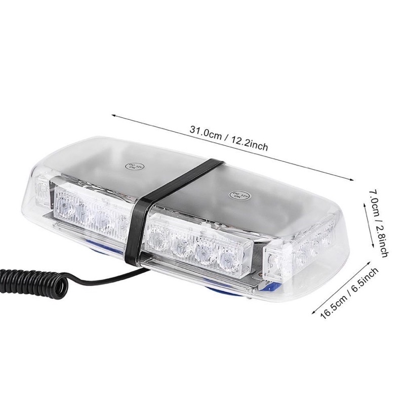 Đèn Chớp Police Xanh Đỏ Cho Xe Ưu Tiên 12V 24W 24 LED Gắn Nóc Cho Xe Cảnh Sát