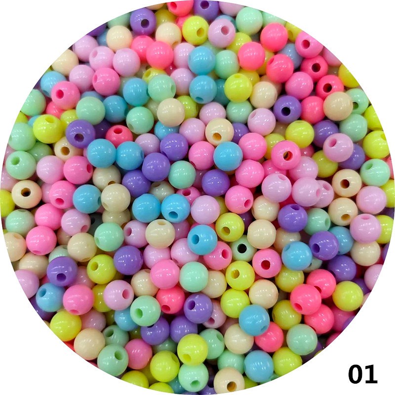 Bộ Hạt Nhựa Nhiều Màu Sắc Kích Thước 6Mm/8mm/10mm Dùng Làm Đồ Trang Sức Thủ Công