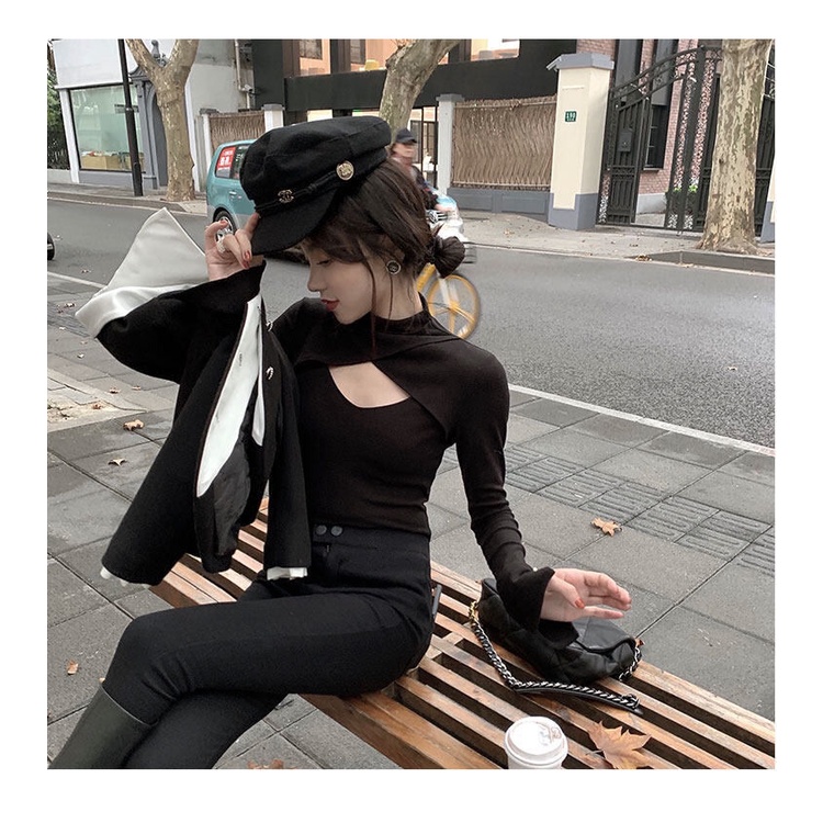 Áo thun tay dài màu sắc thời trang thu đông cho nữ 2021