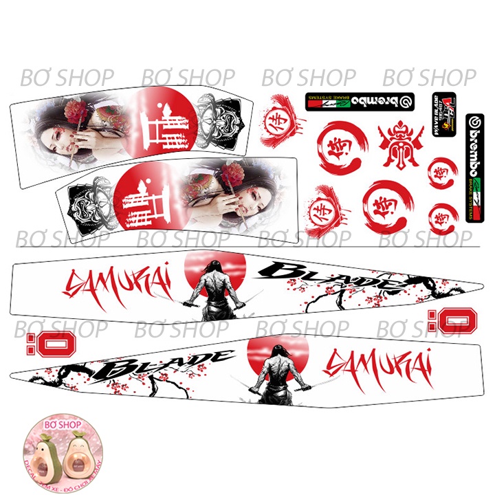 Tem Wave Blade 110 Samurai - Tem 3 lớp chống nước , chống phai màu