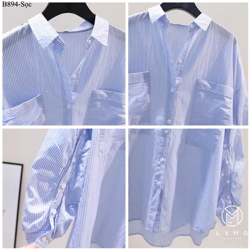 ÁO Sơ mi nữ form rộng tay phối nút LAMO-B894 | BigBuy360 - bigbuy360.vn