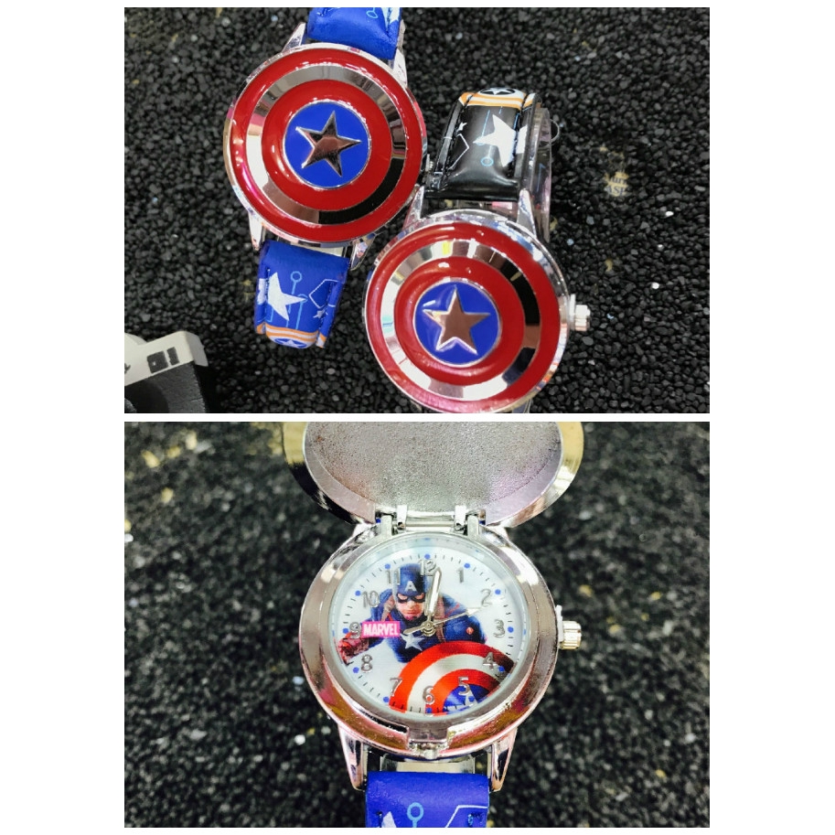 Avengers Captain America Jam Tangan Leather  Wrist Watch Watches Hàn Quốc Thạch Anh Unisex Kids Cao CẤp Thời Trang Trẻ Em | BigBuy360 - bigbuy360.vn