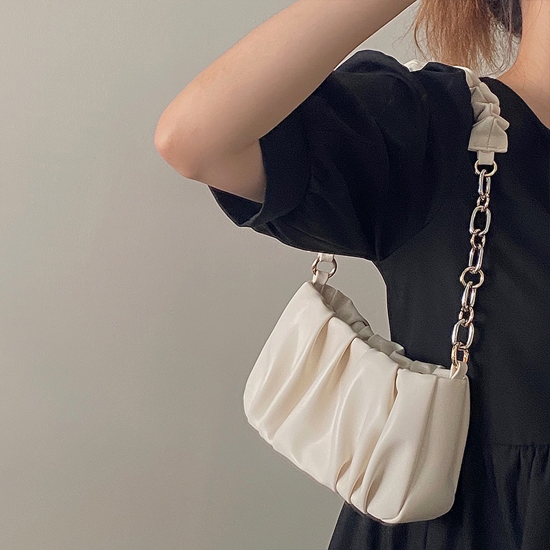 Túi xách 
IELGY dây xích bằng da mềm màu trơn đơn giản sành điệu thoải mái cho nữ