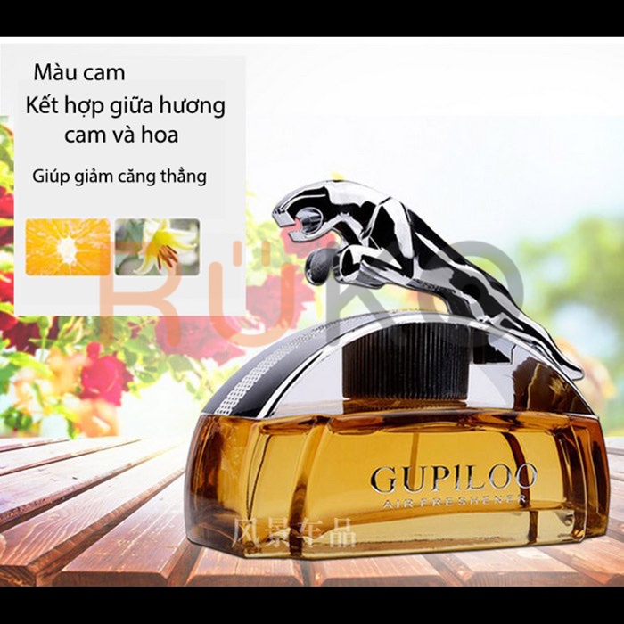 Nước hoa xe hơi hình con báo GUPILOO, tặng miếng chống trượt