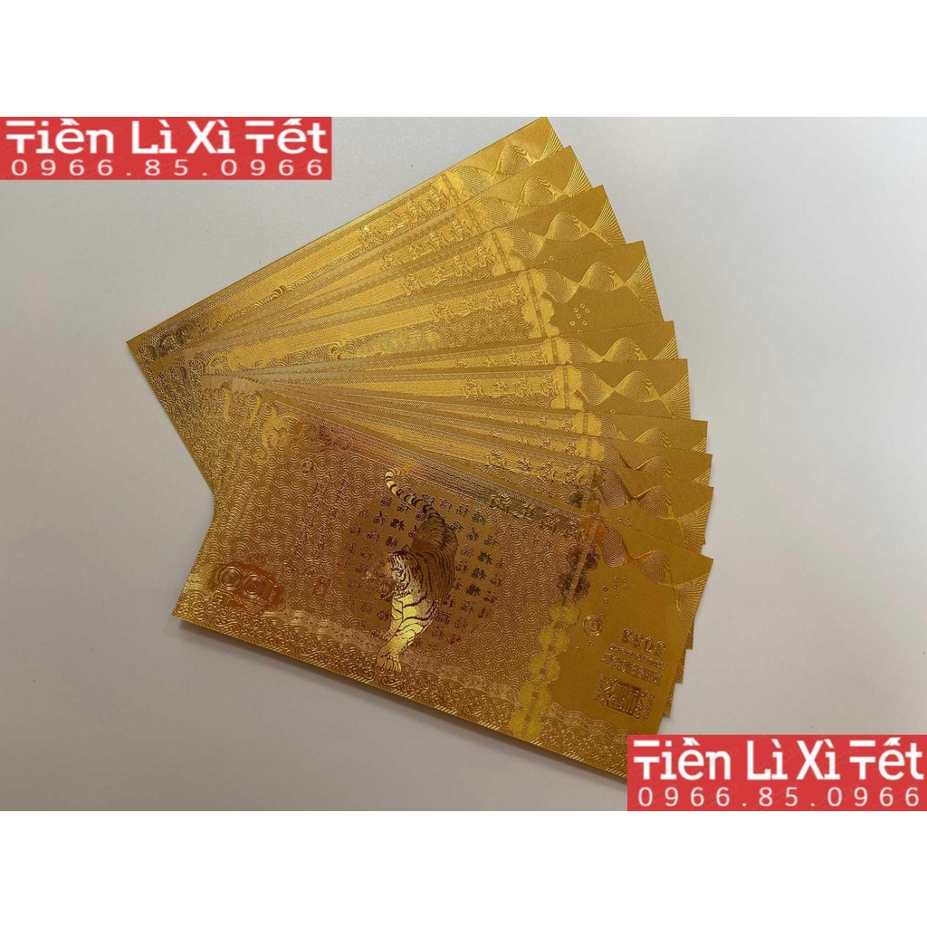 [Lì Xì Tết] Combo 5 tờ macao hổ cọp plastic (M3)  tặng kèm 5 bao lì xì 2022 Nhâm dần