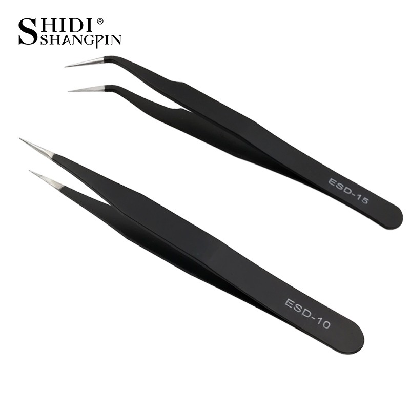 Shidishangpin 1 Nhíp Kẹp Bấm Mi Chống Tĩnh Điện Bằng Thép Không Gỉ