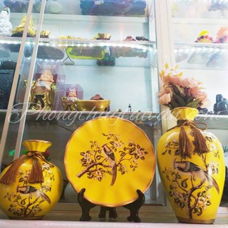 Bình hoa COMBO PHƯỢNG HOÀNG vành tròn 4 món (tặng hoa)