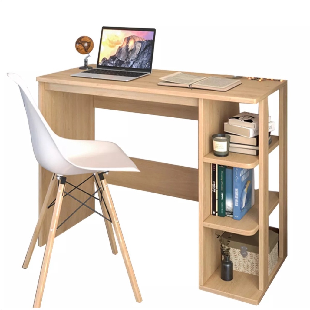 Bàn làm việc, bàn gaming, bàn máy tính kèm giá sách. Gỗ MDF cao cấp, Thiết kế hiện đại.
