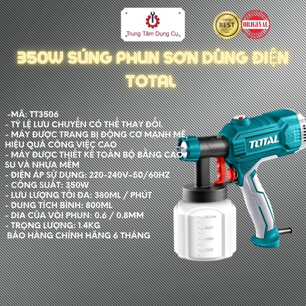 350W Súng Phun Sơn Dùng Điện Total TT3506