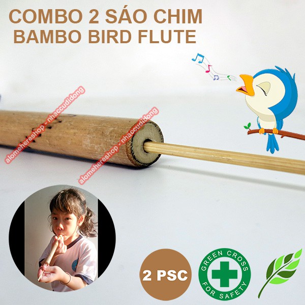 Bộ 2 Sáo Chim Rút Bằng Tre Thân Thiện Môi Trường An Toàn Cho Trẻ Nhỏ Tạo Tiếng Chim Sinh Hoạt Ngoài Trời