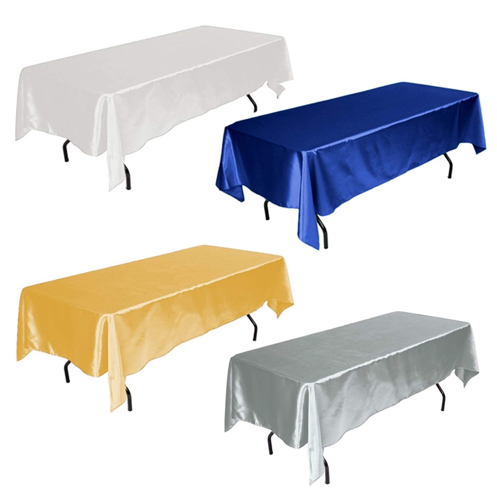 Hình chữ nhật Khăn trải bàn Satin Vải Đám cưới Giáng sinh Bé tắm Bữa tiệc Trang trí nội thất ăn