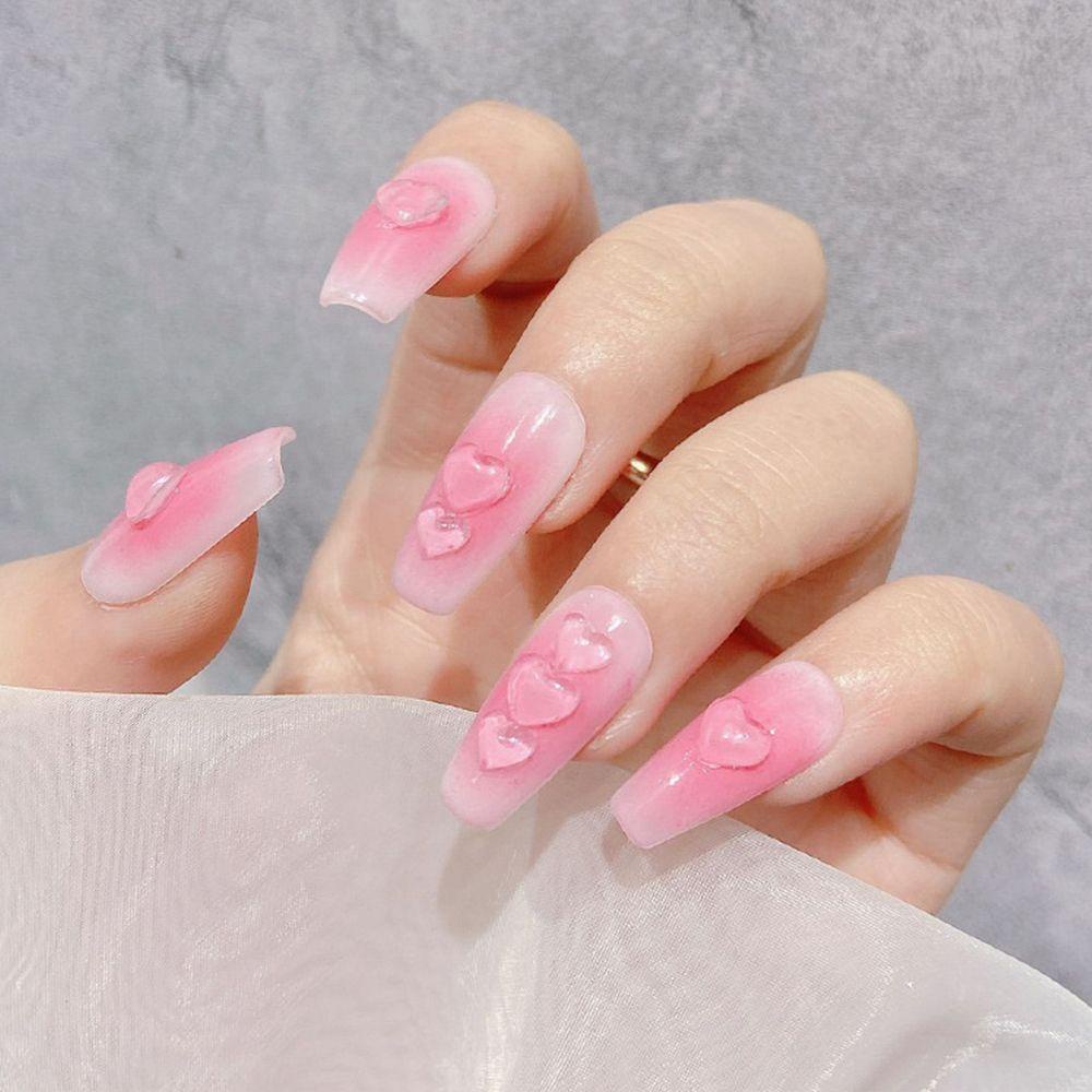 MIQUEL Phụ Kiện Trang Trí Móng Tay 3D DIY Hình Trái Tim Xinh Xắn