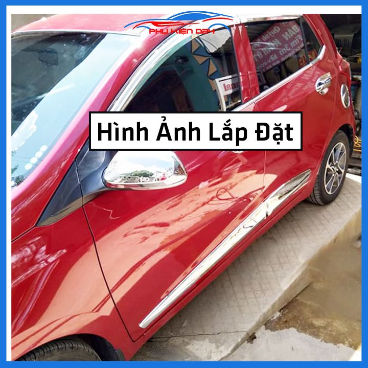 Bộ ốp nẹp sườn i10 2019-2020-2021 Hatch Back mạ crom trang trí làm đẹp xe
