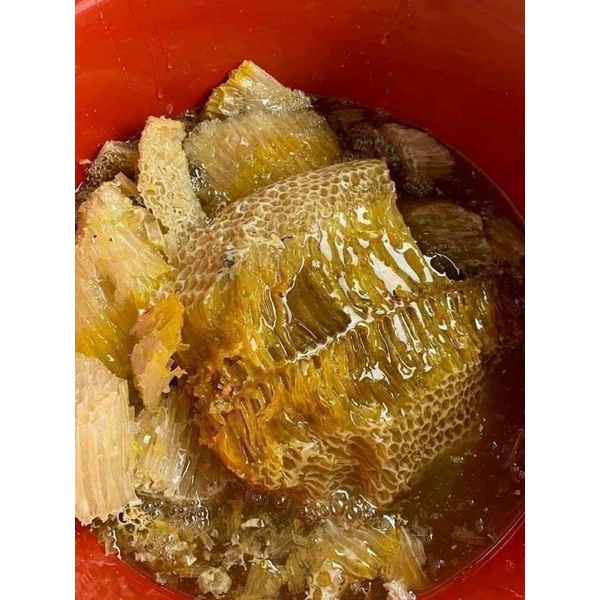 Mật Ong nguyên sáp (mật Ong bánh Tổ) hủ 1kg