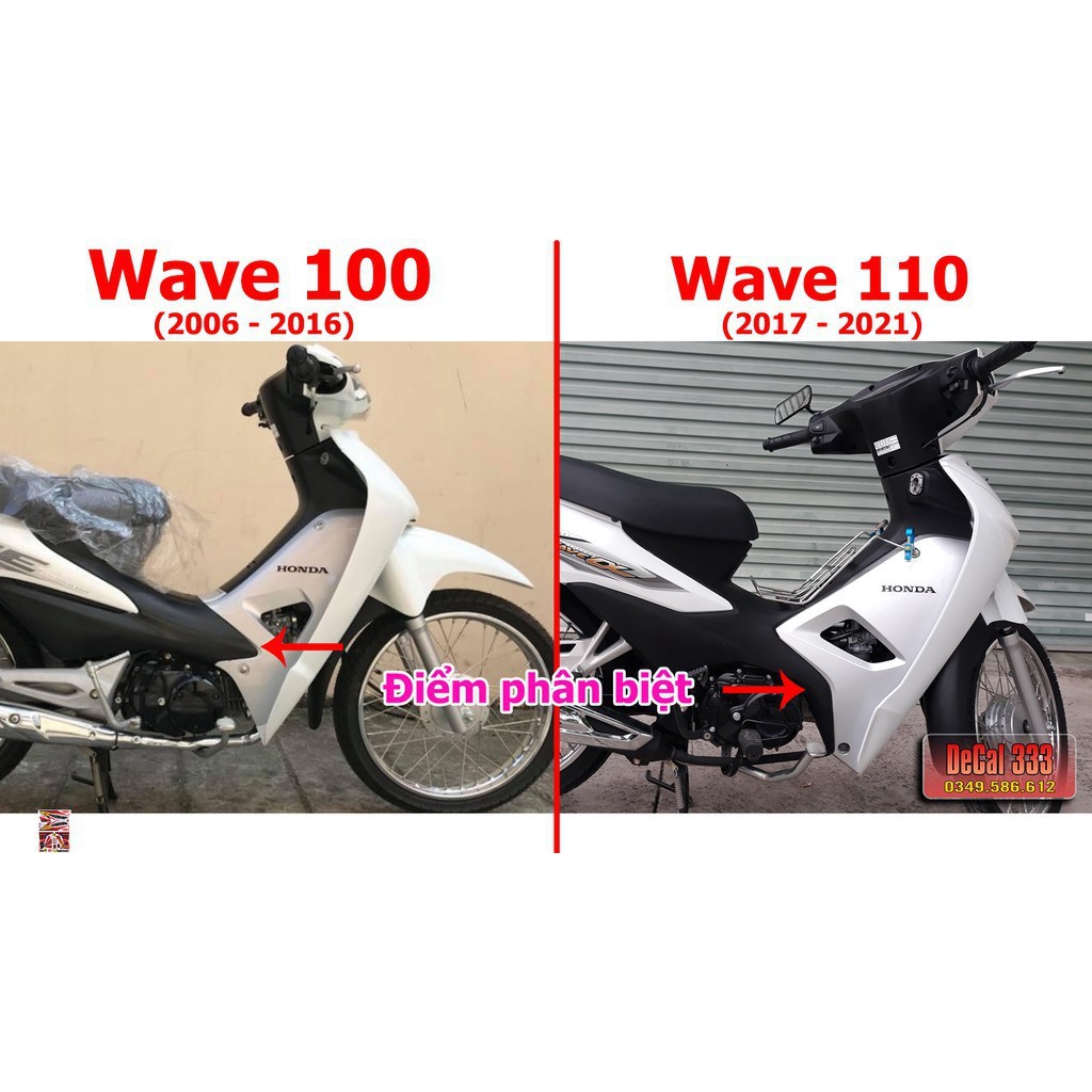 Tem Rời WAVE ALPHA 110  Mẫu NICE VẠCH ĐỎ 831134 (Tem chế 3 lớp chống phai màu)