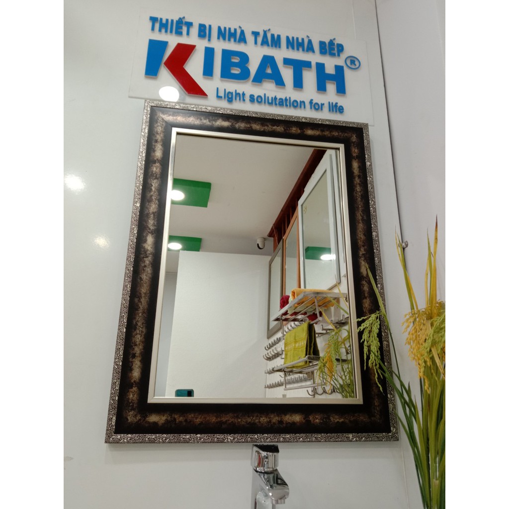 Gương soi Kibath khung đen cổ điển KT 60x80 cm, KB-131