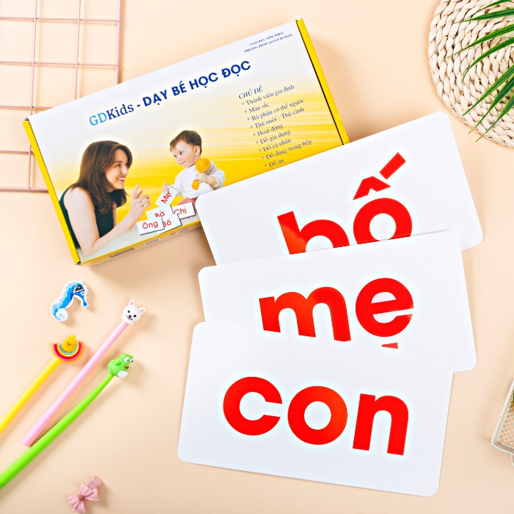 Thẻ flashcard - Thẻ glenn doman  dạy bé tập đọc bộ 100 thẻ - Flashcard cho bé từ 0 đến 6 tuổi