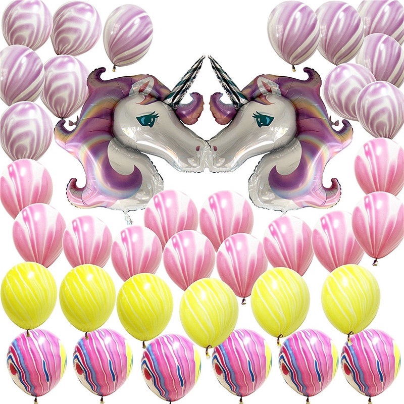 Set 10 quả bóng bay 12 inch họa tiết cẩm thạch nhiều màu sắc trang trí tiệc sinh nhật