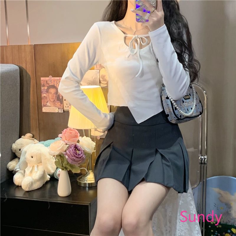Áo Thun Tay Dài Thiết Kế Độc Đáo Thời Trang Mùa Xuân Quyến Rũ Cho Nữ