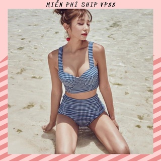 Bộ Đồ Bơi Đi Tắm Biển Nữ Bikini 2 Mảnh Caro sang chảnh-2169-Miễn Phí Ship