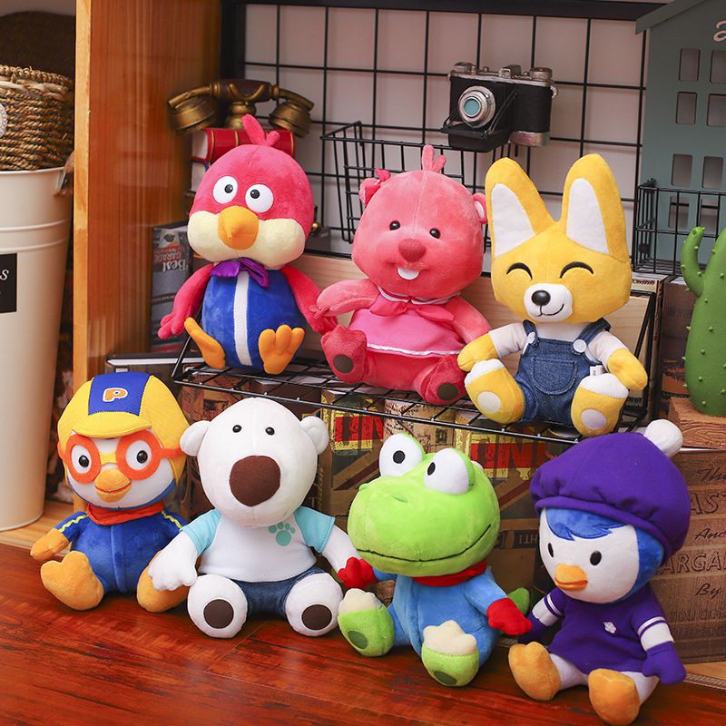 Đồ chơi búp bê nhồi bông nhân vật hoạt hình Pororo Petty Eddy Crong Loopy Poby kiểu Hàn Quốc dễ thương cho bé