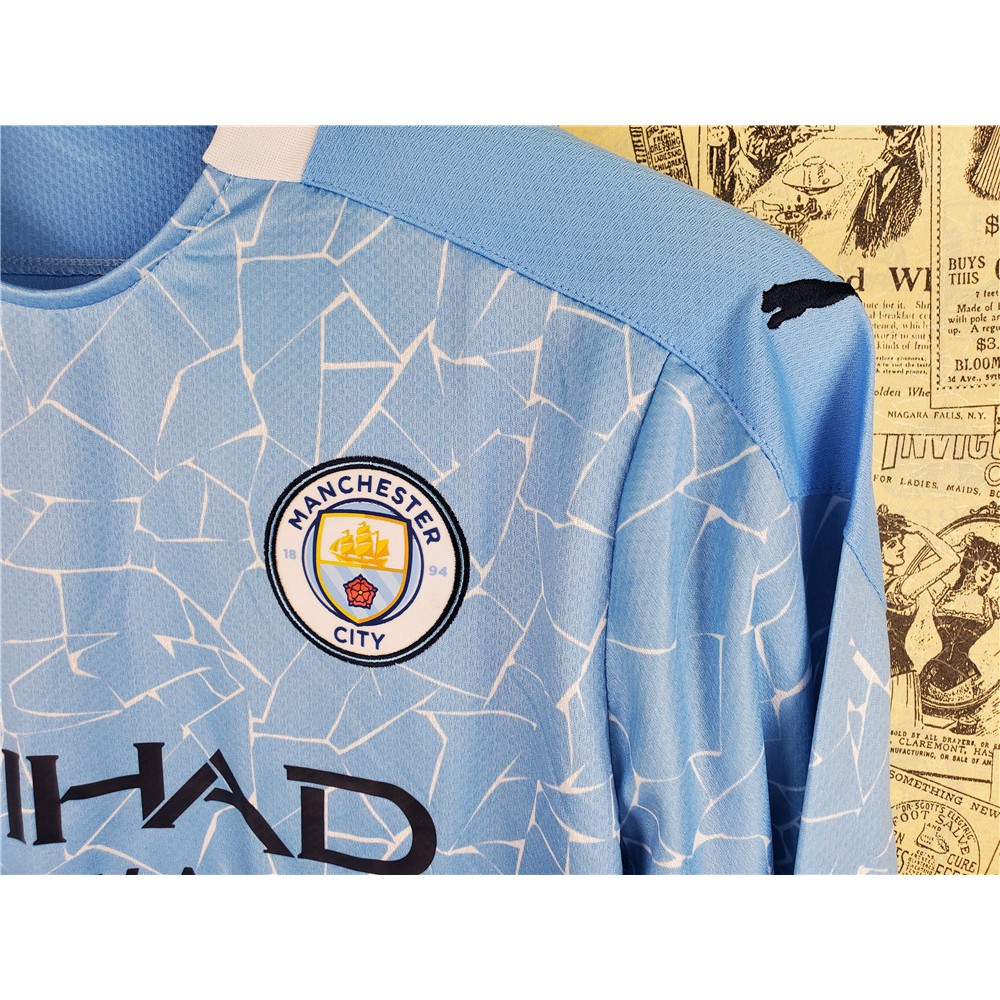 Áo Thun Đá Banh Dài Tay Size S-2Xl Đội Manchester City 2020 / 21