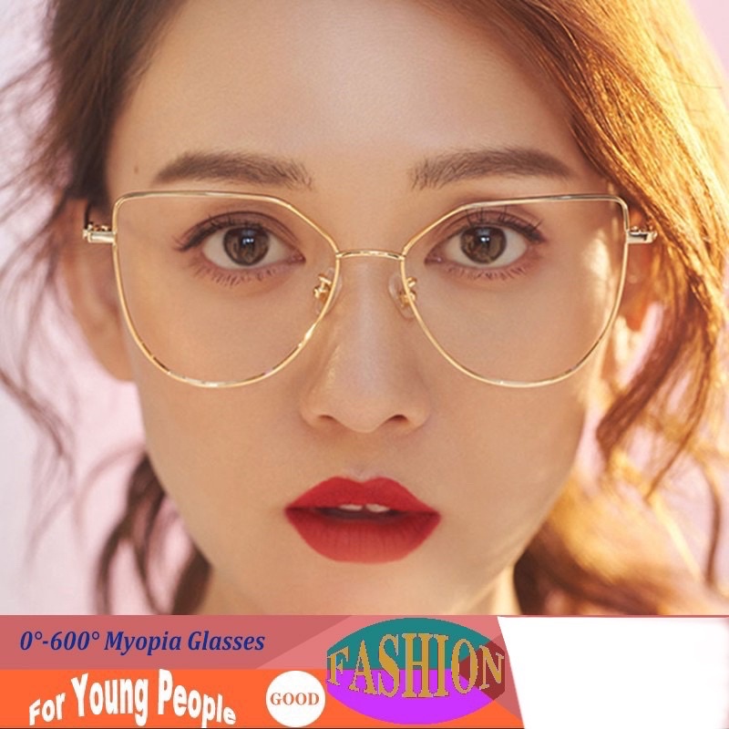 gọng kính cận kim loại mắt mèo siêu chất G1009