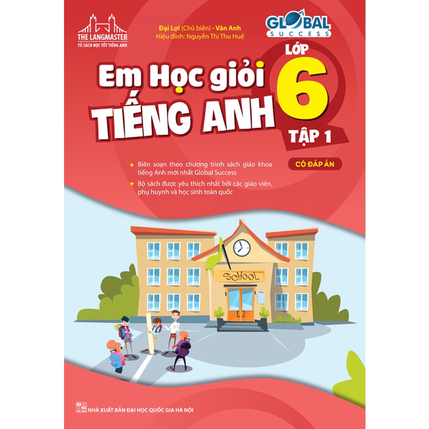 Sách - The Langmaster - Em Học Giỏi Tiếng Anh Lớp 6 - Tập 1 - Có Đáp Án - MT