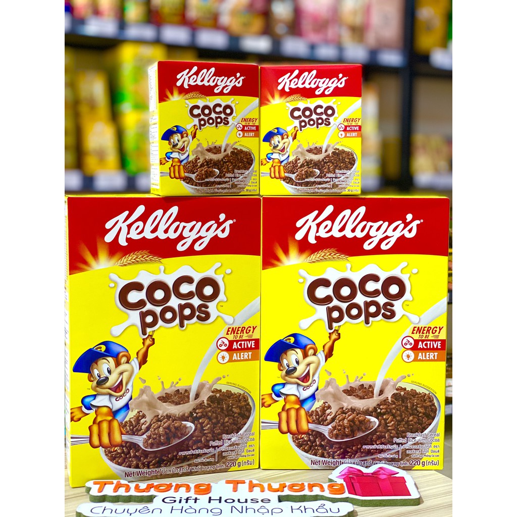 NGŨ CỐC DINH DƯỠNG KELLOGG CHOCO POPS/COCO CHEX/ FROOT LOOPS/ CORN FLAKES/ FROSTIES/ CHUỐI/ DÂU