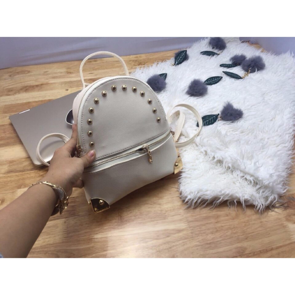 Ba lô da nữ Hàn Quốc cỡ nhỏ (trắng)