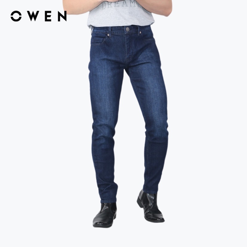 Quần jean Nam Owen Cotton Slim Fit Xanh - QJSL220289