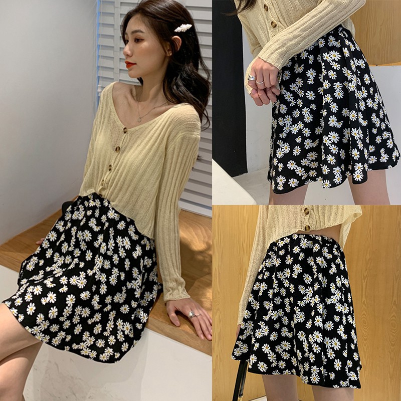 Chân Váy Lưng Cao In Hoa Cúc Xinh Xắn Phong Cách Hàn Quốc Cho Nữ | BigBuy360 - bigbuy360.vn