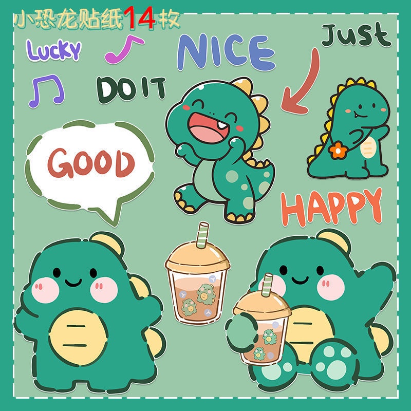Miếng Dán Trang Trí Chống Thấm Nước Hình Chú Khủng Long Dễ Thương