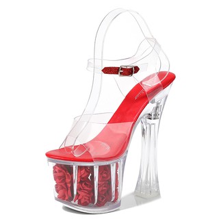 Giày cao gót đế hoa hồng cao 17cm HI094 size từ 34 đến 43