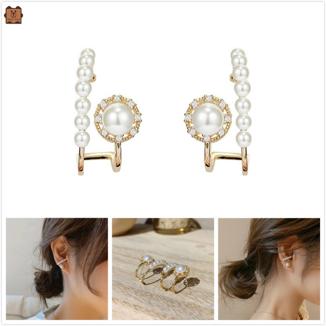 Hoa tai trang trí ngọc trai kiểu dáng độc đáo cho nữ