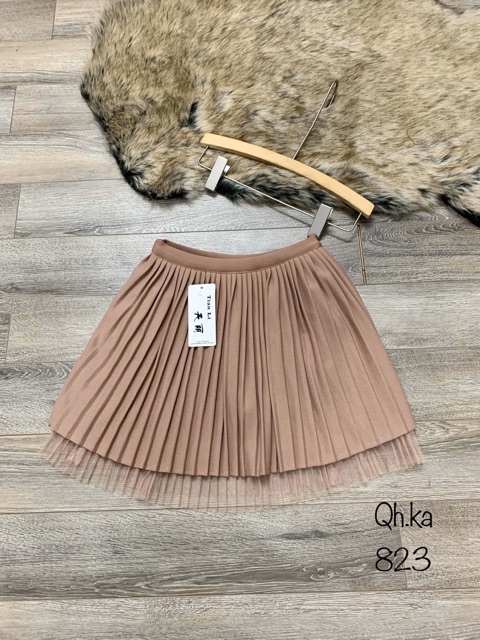 CHÂN VÁY XẾP LY GẤU LƯỚI MS13011