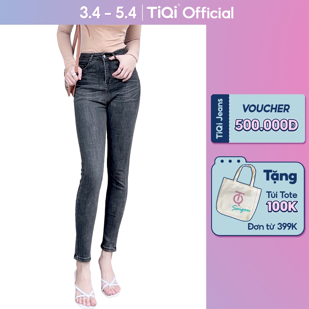 Quần Jean Skinny Nữ Lưng Cao Vải Denim Co Giãn TiQi Jean G1-506