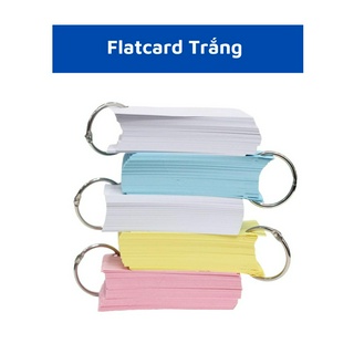 Thẻ ghi nhớ Flash Card giấy trơn nhiều màu loại xịn, thẻ ghi chú học từ vựng có móc khóa dễ thương