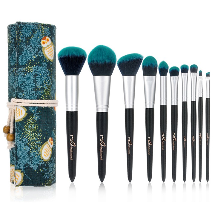 Cọ cán gỗ MSQ 10 Pcs Makeup Brushes Private Label Makeup Brush With Wood Handle