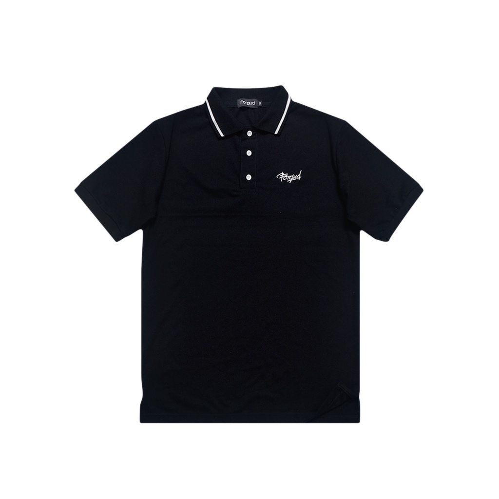 ÁO POLO ĐEN CỔ BẺ VIỀN TRẮNG / FORGUD POLO LINE