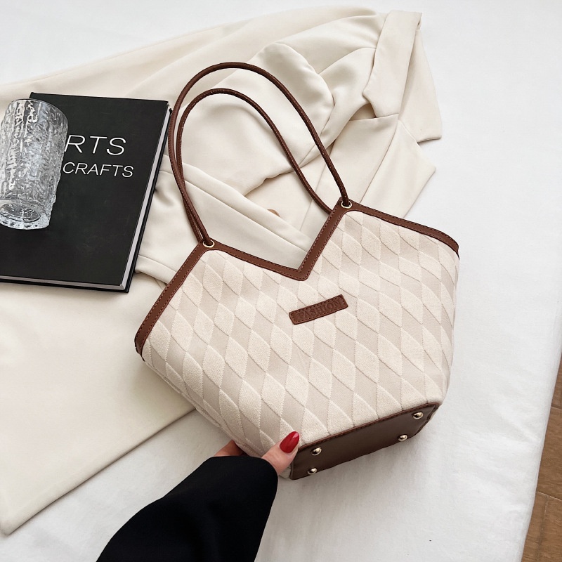 Túi Xách Màu Trơn Đính Kim Cương Giả Đơn Giản Thời Trang Phong Cách Mới